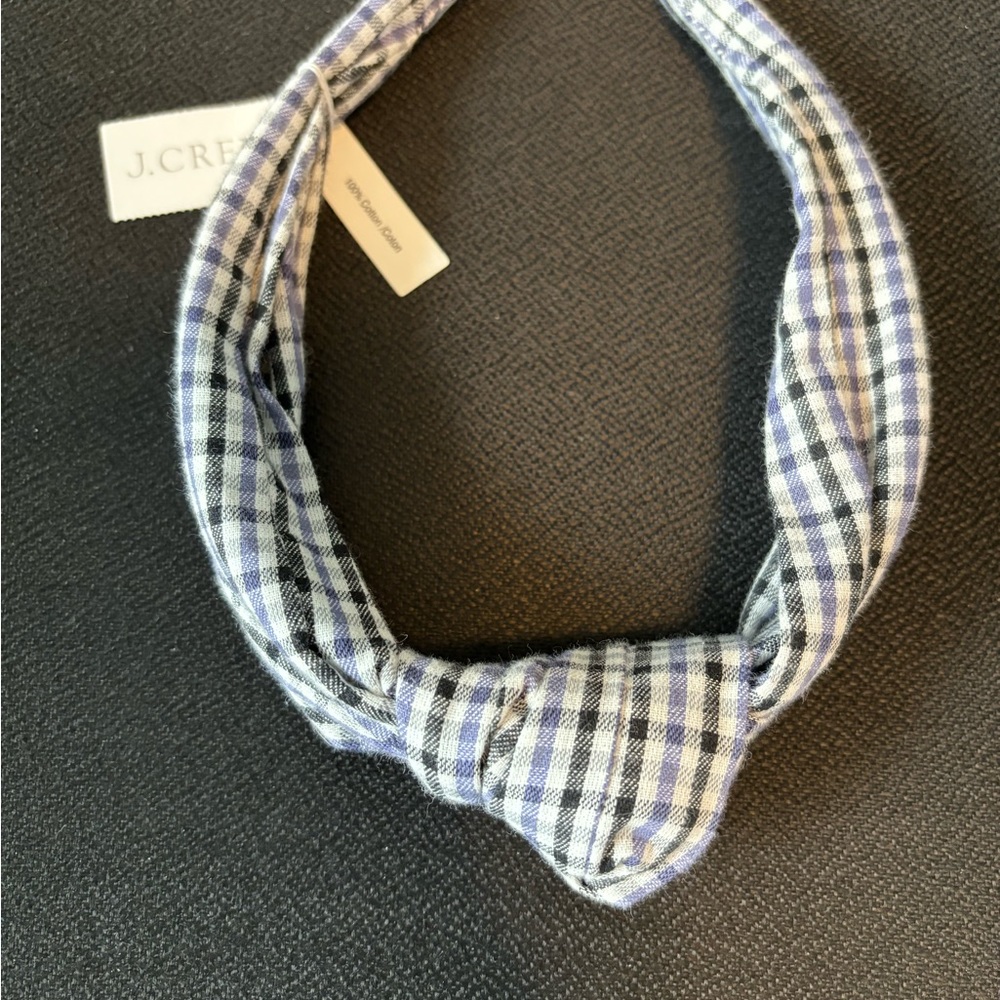 NWT J.Crew Purple and Blue Checked Headband